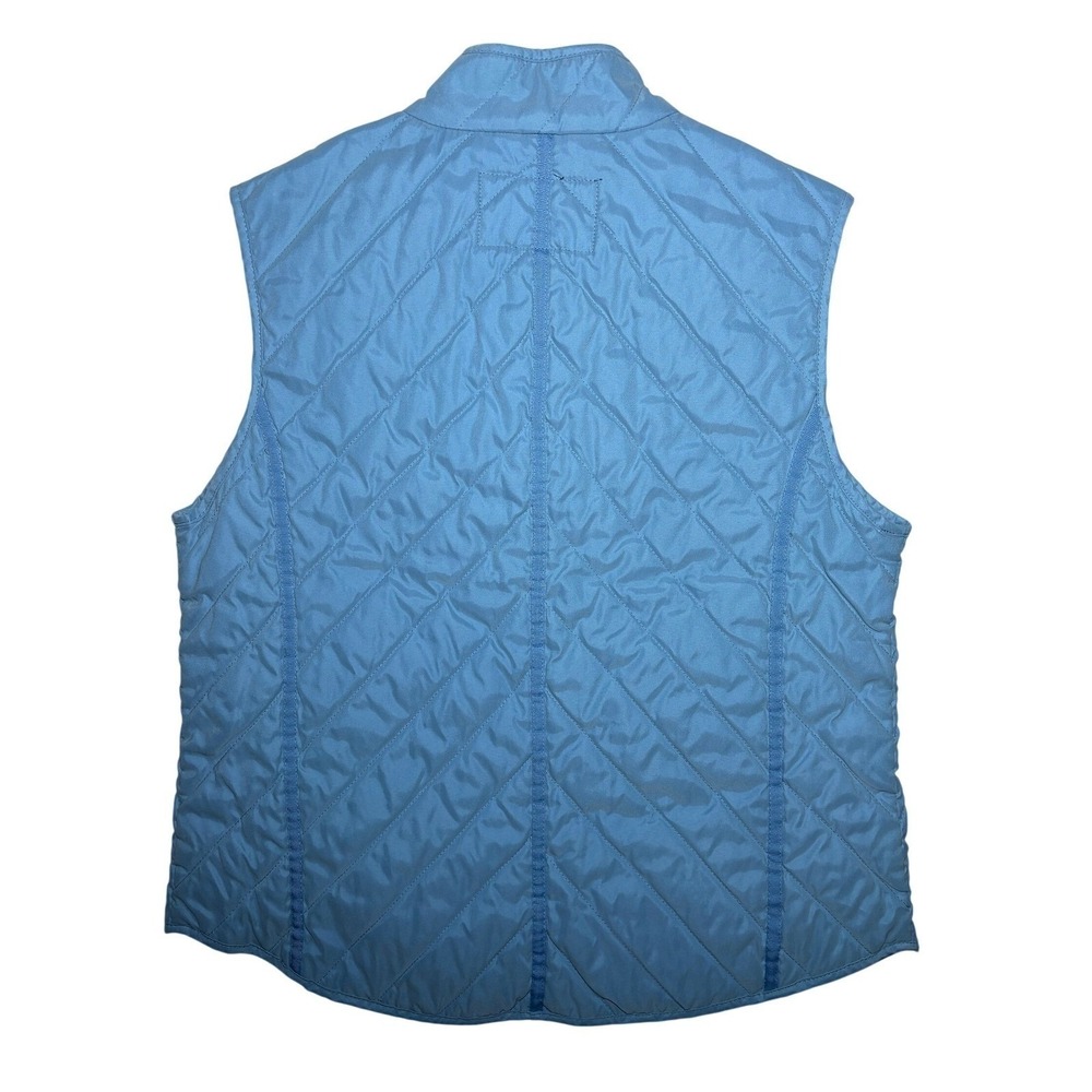 Van Heusen Preppy Quilted Full Zip Vest Sky Blue Floral Lining Womens Size Small - Picture 5 of 8